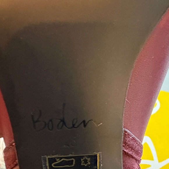Boden Maroon Leather Heeled Boots - Picture 2 of 10